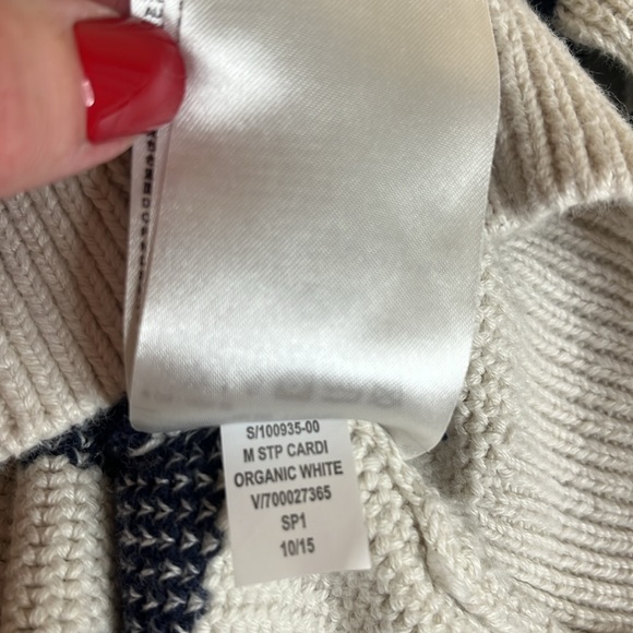 Baby Gap Shawl Collar Striped Cardigan Toddler 3 years blue Organic Cotton - Picture 9 of 12